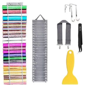 48 Compartments Vinyl Roll Storage, Vinyl Roll Holder Organizer, VinylStorage Rack Wall Mount/Over The Door for Craft Room Organizers and Storage Lengthened（Black） in Kuwait