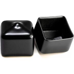 Prescott Plastics 3/4" (19.05mm) Outer Diameter Flexible Plastic Hole Plugs, Square Black Metal Tubing End Caps, Strong Furniture Leg Inserts, Impact & Weather Resistant, Made in the USA - 10 Pack in Saudi Arabia