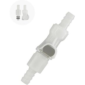 1/4" 3/8" 5/16" Plastic Hose Barb In-Line Quick Connector, Quick Release Vacuum Disconnect Coupling, Shut-Off Valved Insert Tube Quick Connect Fittings (1 Male+ 1 Female)(1/4") in Saudi Arabia