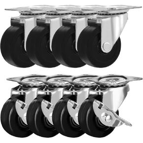 FactorDuty 24 Pack 2" Swivel Caster with Brake Wheels Hard Rubber Base w/Top Plate & Bearing (2" combo-24 pcs) in Saudi Arabia
