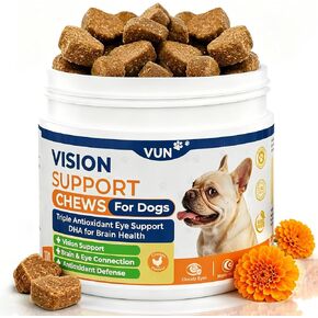 VUN Dog Eye Supplements-Dog Vision Supplement Soft Chew for Cloudy Eyes in Kuwait