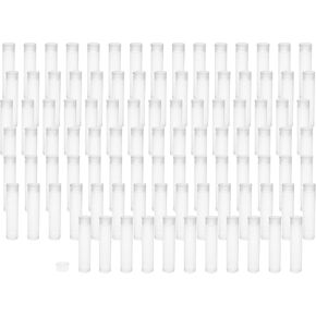 The Beadsmith Clear Plastic Tubes - 2-Inch-Long Round Tubes, 3/8 Inches in Diameter - Flat Caps - Use for Beads, Bath Salts, Wedding & Party Favors, Home or Office Storage - Bag of 100 in Saudi Arabia