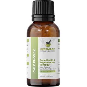 زيت Calc Phos 6X من Bestmade Naturalproducts.com لصحة وتجديد العظام - علاج الملح الخلوي - يستخدم لمشكلات النمو والعظام المكسورة - يساعد في التعافي من الأمراض والعدوى - يساعد في علاج حمض الكالسيوم in Kuwait