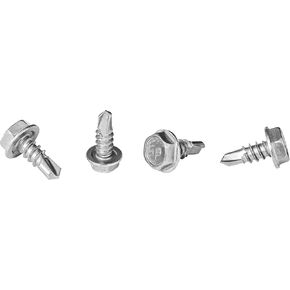 #10 x 3/4'' Hex Washer Head Self-Drilling Tek Screw Zinc Plated Steel for Attaches Sheet Metal Steel or Steel to Metal - Box of 100 in Saudi Arabia