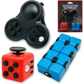 Fidget Cube for Adults 3 Pack Set, Fidget Cube Bundle with Infinity Cube & Rotating Hand Fidget, Fidget Square Cube Pieces for Desk, Office, and Everyday Use in Saudi Arabia