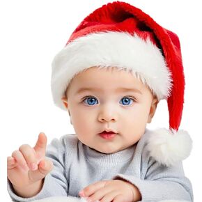 TCJJ kids/Baby/Adult Christmas Hat Unisex Santa Hat Red Velvet Xmas Hats in Saudi Arabia