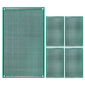 لوحة PCB مزدوجة الجوانب مقاس 3.1 بوصة × 2.4 بوصة من PATIKIL، طقم نموذج أولي مكون من 5 قطع، لوحة دوائر PCB FR-4 Perfboard للتجارب الإلكترونية للحام بنفسك، أخضر in Kuwait