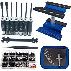 RC Car Repair Work Stand Repair Tool Set 360 Degree Rotation and 524PCS RC Screws Kit & RC Screwdrivers and Screws Pallet for 1/8 1/10 1/12 1/16 1/18 RC Crawler Truck Buggy Vehicle Scale Accessories in Kuwait