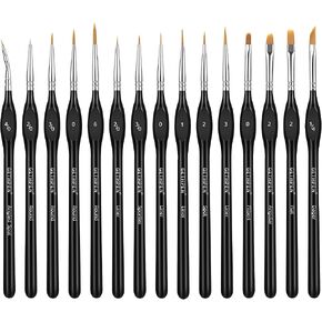 GETHPEN Miniature Paint Brushes, Micro Detail Paint Brush Set, 15pcs in Saudi Arabia
