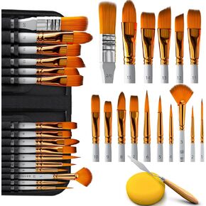 Acrylic Paint Brush Set of 16, Artist Paint Brushes for Acrylic Painting in Kuwait