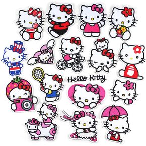 17Pcs Cute Cartoon Cat Iron On Patches, Sew on/Iron on Applique Embroidered Patches for Hats, Backpacks,Shirt,Shoes in Kuwait