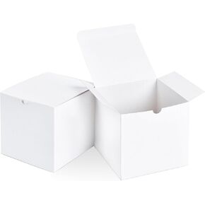 SHIPKEY 10 Pack White Cardboard Gift Boxes with lids |4x4x4inch Square Boxes | Small Gift Boxes Suitable for Party, Wedding, Christmas, Holidays, Birthdays and All Other Occasions in Saudi Arabia