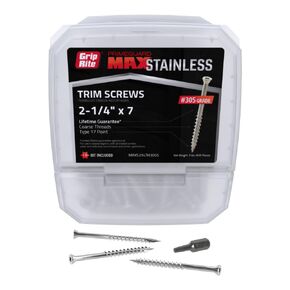 Grip Rite MAXS214TH3055#7 x 2-1/4 in. 305 Stainless Steel Star Drive Trim Head Screw (5 lbs./Pack) in Kuwait