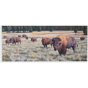 تصميم فني جداري من القماش من شركة Stupell Industries Bison Herd Rural Stream من تصميم Lindsay Scott in Kuwait