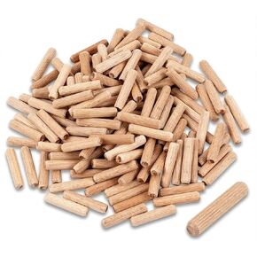 Fluted Wood Kiln Dowel Pins, 1/4" x 1.5"- 200 Pieces, Made of Beechwood in Saudi Arabia