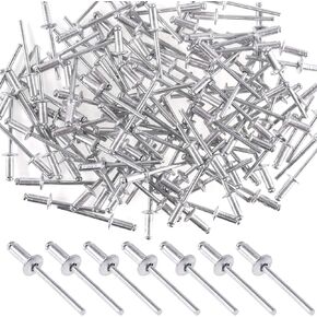 120Pcs 5/32 x 3/8 Inch Aluminum Blind Rivets 4 x 10mm Open End Pop Rivets Set Domed Head Pull Rivets Decoration Fastener Long Rivets for Sheet Metal, Industry in Saudi Arabia