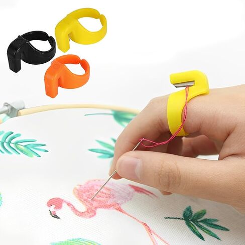 Joyzan Thread Cutter Finger Rings, Plastic Sewing Thimble Yarn Cutting Tool in Kuwait