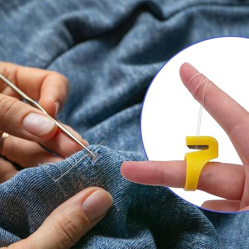 Joyzan Thread Cutter Finger Rings, Plastic Sewing Thimble Yarn Cutting Tool in Kuwait