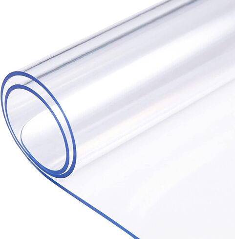 32 Inch Dia 1.5mm Thick Round Clear Table Cover Protector PVC Vinyl Plastic Tablecloth Kitchen Table Covers Crystal Wipeable Tablecloth Dining Coffee Table Pad Wood Glass Furniture Protector in Kuwait