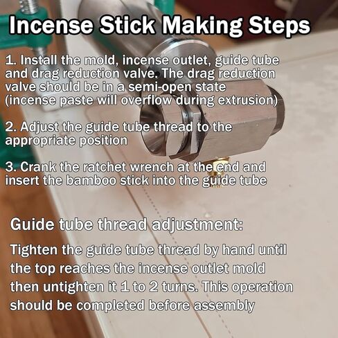 Manual Incense Making with Stainless Steel Clay Extruder and 2mm,2.5mm,3mm Nozzles for DIY Sandalwood and Agarbatti Projects in Kuwait
