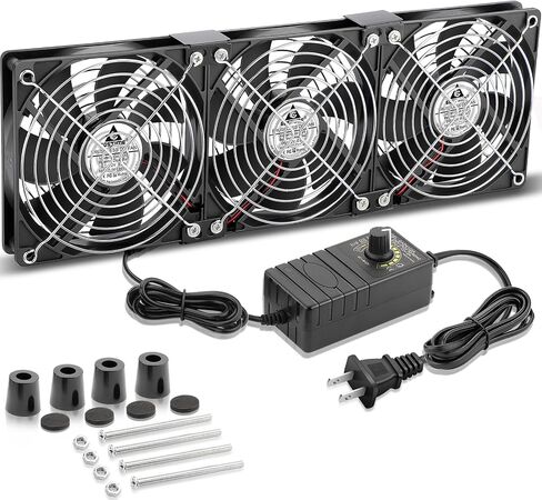 GDSTIME Dual 120mm AC Powered Fan with Variable Speed Controller 110V 120V in Kuwait