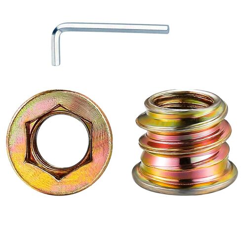 1/4"-15 200Pcs Threaded Insert for Wood Hex Drive Wood Inserts Furniture Nuts in Kuwait