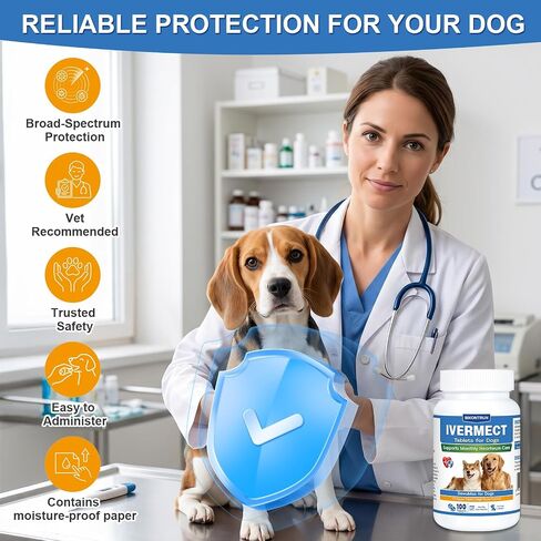 lverm for Dogs, High-Purity Digestive Health Support, Supports Canine Heart Wellness & Cardiovascular Balance, 7.5 mg per Tablet, Monthly Care Routine, 100 Tablets in Kuwait