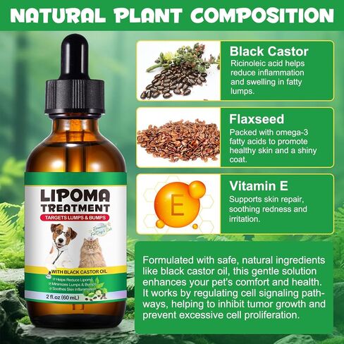 Lipoma Treatment for Dogs & Cats, Soften Fatty Lumps & Bumps in Dog, Castor Oil for Dogs, Pet Massage Oil, Soften Fatty Lumps & Bumps in Dog in Kuwait