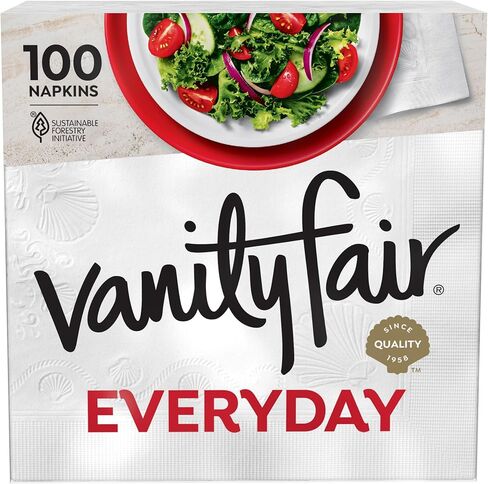 Vanity Fair Everyday Paper Napkins, 100 2-Ply Disposable Napkins in Kuwait