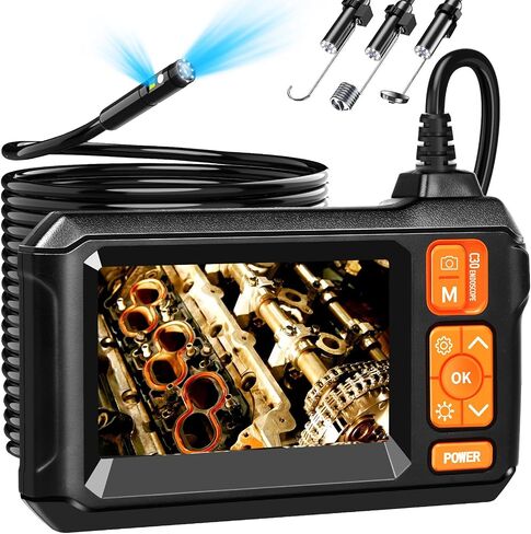 Daxiongmao Borescope، كاميرا المنظار مع الضوء، منظار IP67 المقاوم للماء، كاميرا فحص 1080P HD، كاميرا Borescope مع الضوء، كاميرا الثعبان، كاميرا المنظار 16.5 قدم، أدوات للرجال (4.3 بوصة) in Kuwait