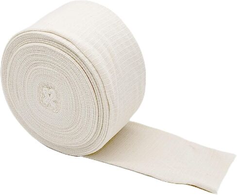 Elastic Tubular Support Bandage - Reusable Elastic Tubular Compression Bandage Roll for Leg, Knee, Thigh, Arm & Elbow - Cotton Spandex, Natural Color (E (3.5 Inches x 33 Feet)) in Kuwait