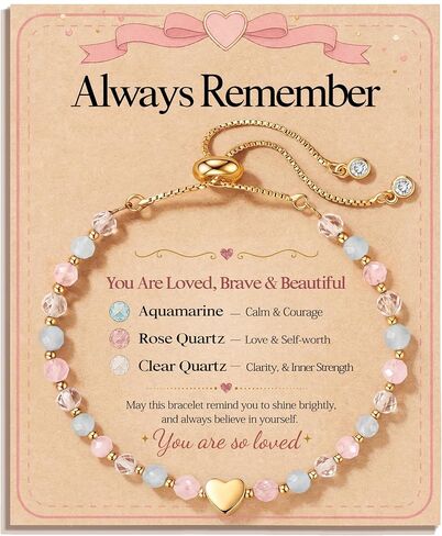HGDEER You Are Loved, Hypoallergenic Heart Crystal Bracelet Gifts for Girls in Kuwait
