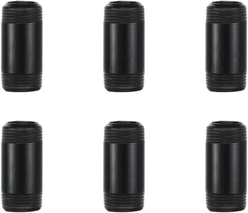 GeilSpace 6 Pack 3/4" × 54" Pre-Cut Black Metal Pipe, Industrial Steel Fits Standard Three Quarters Inch Threaded Pipes and Fittings - Vintage DIY Industrial Shelving (3/4" × 54", Black) in Kuwait