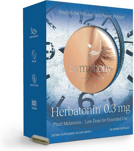 Herbatonin 0.3mg – The First Phyto-Melatonin (Natural Plant Melatonin) – 90 Vegan Capsules (90 Day Supply) Low Dose, Natural Sleep Aid and Circadian Rhythm Support… in Kuwait