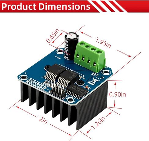 3PCS 43A DC Motor Driver IBT-2 BTS7960 5.5V-27V H-Bridge PWM Speed Controller with Heat Sink for Arduino Robotics & Smart Cars in Kuwait