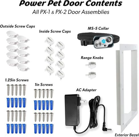 Genuine Power Pet Fully Automatic Pet Door from High Tech Pet Brand. Pet Collar Operated, 4 Way Access, Directional Sensing, Dead Bolt Lock, Air Tight, Quick, Quiet Operation, USA Customer Service in Kuwait