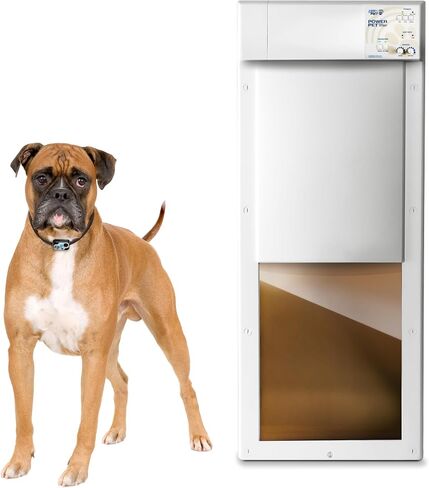 Genuine Power Pet Fully Automatic Pet Door from High Tech Pet Brand. Pet Collar Operated, 4 Way Access, Directional Sensing, Dead Bolt Lock, Air Tight, Quick, Quiet Operation, USA Customer Service in Kuwait