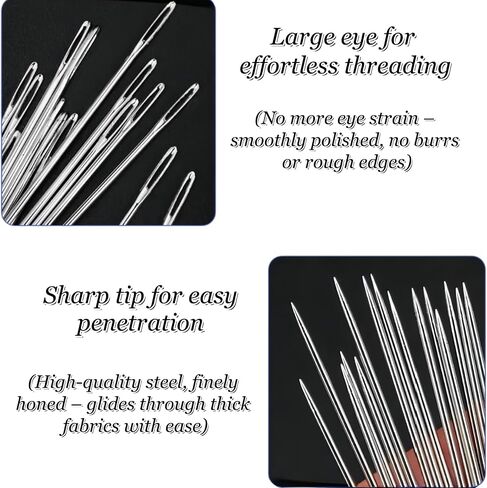Ourhommie 6-Inch Long Upholsterer Needle Large Eye Hand Sewing Needles in Kuwait