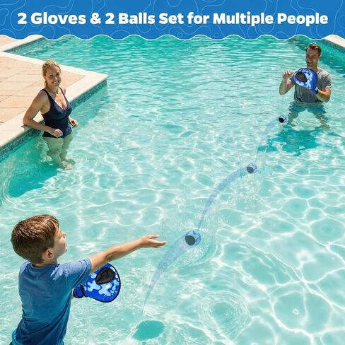 Water Baseball Gloves Bouncing Ball Set, Toss and Catch Game for Beginner in Kuwait