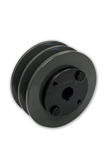 Double Groove 3.75" Cast Iron Electric Motor" H" Pulley/Sheave, Bushing Included, for 5/8" Top Width B/5L/BK/5LK Section V Belt, 2 Groove Pulley (5/8" Shaft / 0.625 Bore, 2BK36H) in Kuwait