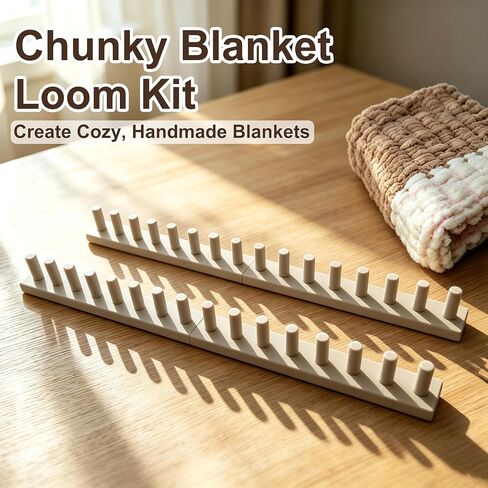 Chunky Blanket Loom Kit,72in Adjustable 5-Section Loom for Blankets(Greige) in Kuwait