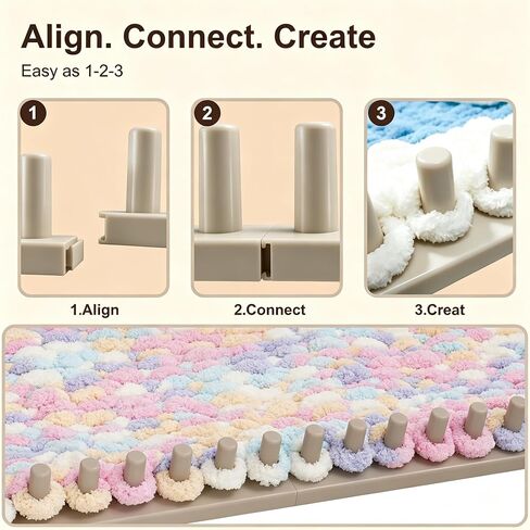 Chunky Blanket Loom Kit,72in Adjustable 5-Section Loom for Blankets(Greige) in Kuwait