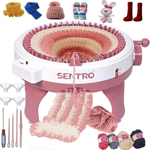 PKHOUHYI Sentro 48 Knitting Machine, 48 Needles Knitting Machine with Row Counter Automatic Circular Weaving Spinning Knitting Loom Machine Kit for Adults & Beginners for Scarves,Sweater,Hats in Kuwait