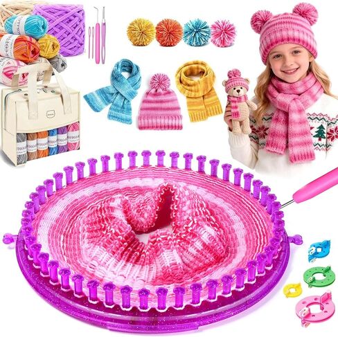 96Pc Weaving Loom Kit, Knitting Loom Kit with Storage Bag & Crochet Hooks in Saudi Arabia