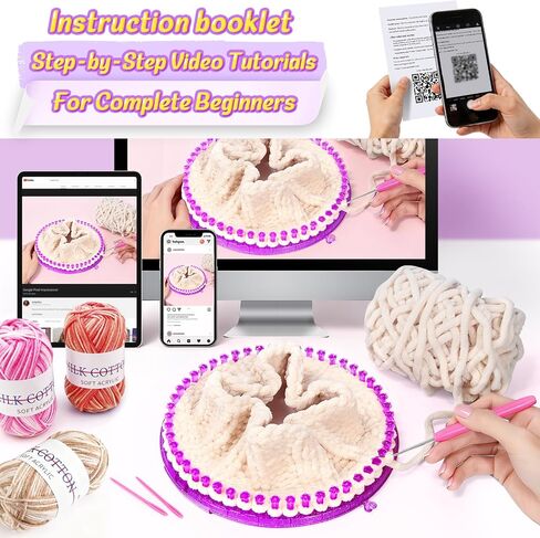 96Pc Weaving Loom Kit, Knitting Loom Kit with Storage Bag & Crochet Hooks in Saudi Arabia