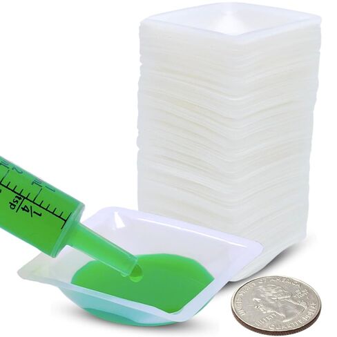 Pure Ponta Weigh Boats Small - 125 Pack 7ml Plastic Disposable Trays for Scale, Square Weighing Dishes for Powder Weight, Crafts, Food Samples - Mini Pour Boat Tray, Anti-Static Lab Dish Container in Kuwait