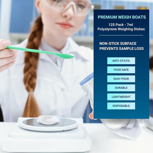 Pure Ponta Weigh Boats Small - 125 Pack 7ml Plastic Disposable Trays for Scale, Square Weighing Dishes for Powder Weight, Crafts, Food Samples - Mini Pour Boat Tray, Anti-Static Lab Dish Container in Kuwait