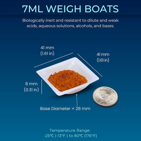 Pure Ponta Weigh Boats Small - 125 Pack 7ml Plastic Disposable Trays for Scale, Square Weighing Dishes for Powder Weight, Crafts, Food Samples - Mini Pour Boat Tray, Anti-Static Lab Dish Container in Kuwait