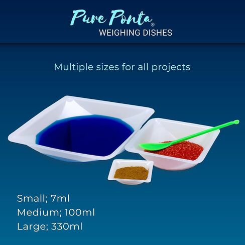 Pure Ponta Weigh Boats Small - 125 Pack 7ml Plastic Disposable Trays for Scale, Square Weighing Dishes for Powder Weight, Crafts, Food Samples - Mini Pour Boat Tray, Anti-Static Lab Dish Container in Kuwait