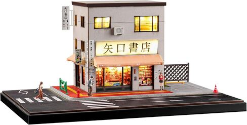 kivmcds 1/64 Hot Die Cast Wheel Display Case,Car Model Display Stand for Matchbox Cars,Miniature Parking Lot with Lighting (Bookstore Scene) in Kuwait